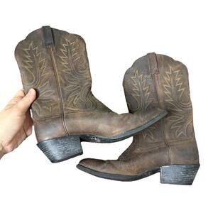Ariat Heritage R Toe Western Boot Distressed Leather Brown Cowboy Size 6 B